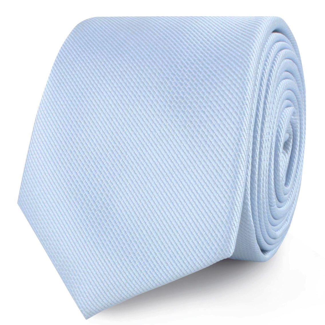 Dusty Ice Blue Weave Skinny Ties