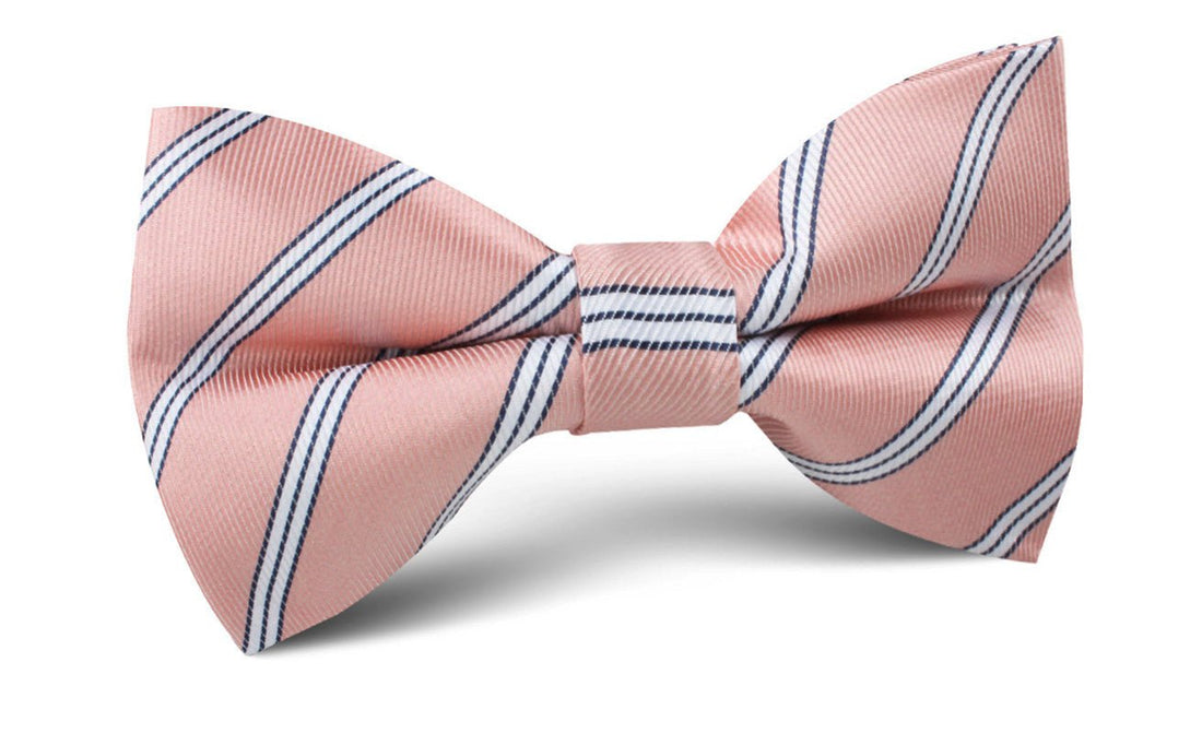 Dusty Peach Copacabana Striped Bow Tie