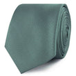 Dusty Teal Blue Weave Skinny Ties