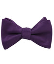 Eggplant Purple Satin Self Tied Bow Tie