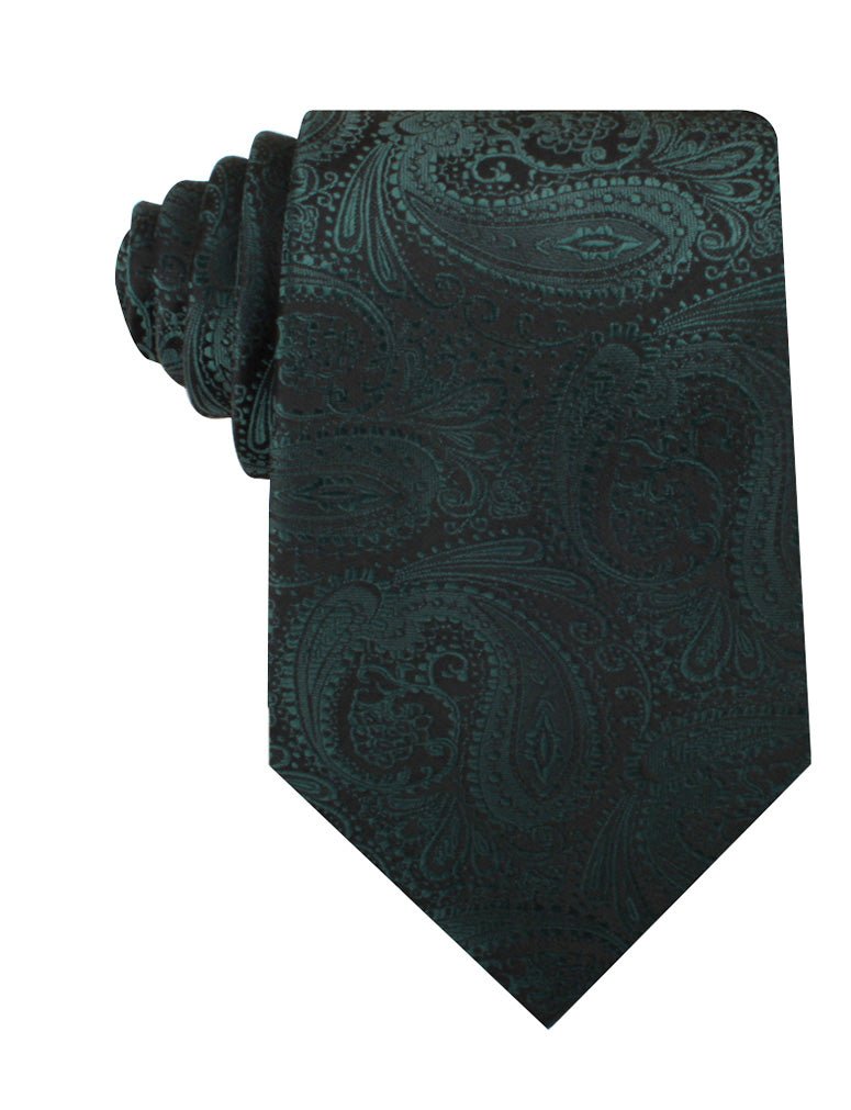 Emerald Green Paisley Necktie