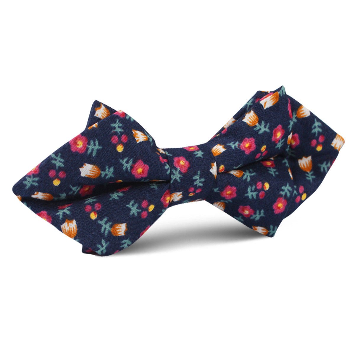 English Dahlias Floral Diamond Bow Tie