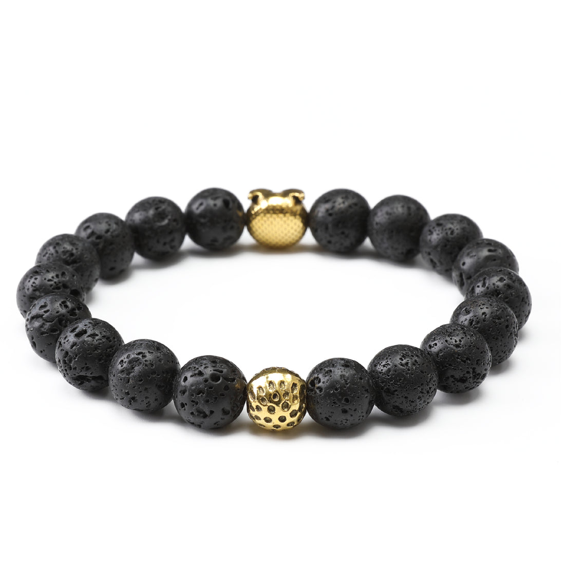 Errol Volcanic Rock Gold Owl Bracelet Back