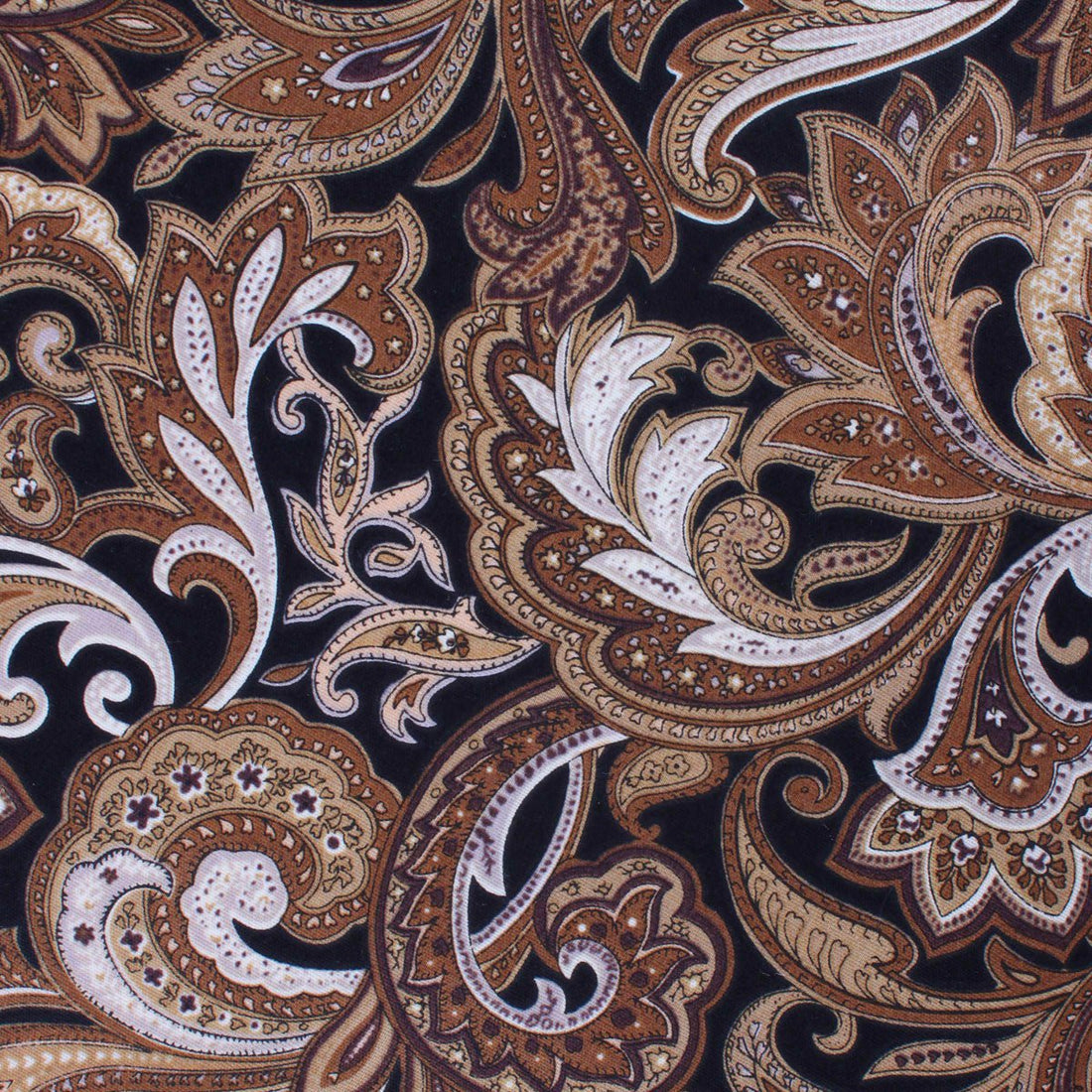 Filicudi Brown Paisley Fabric Pocket Square