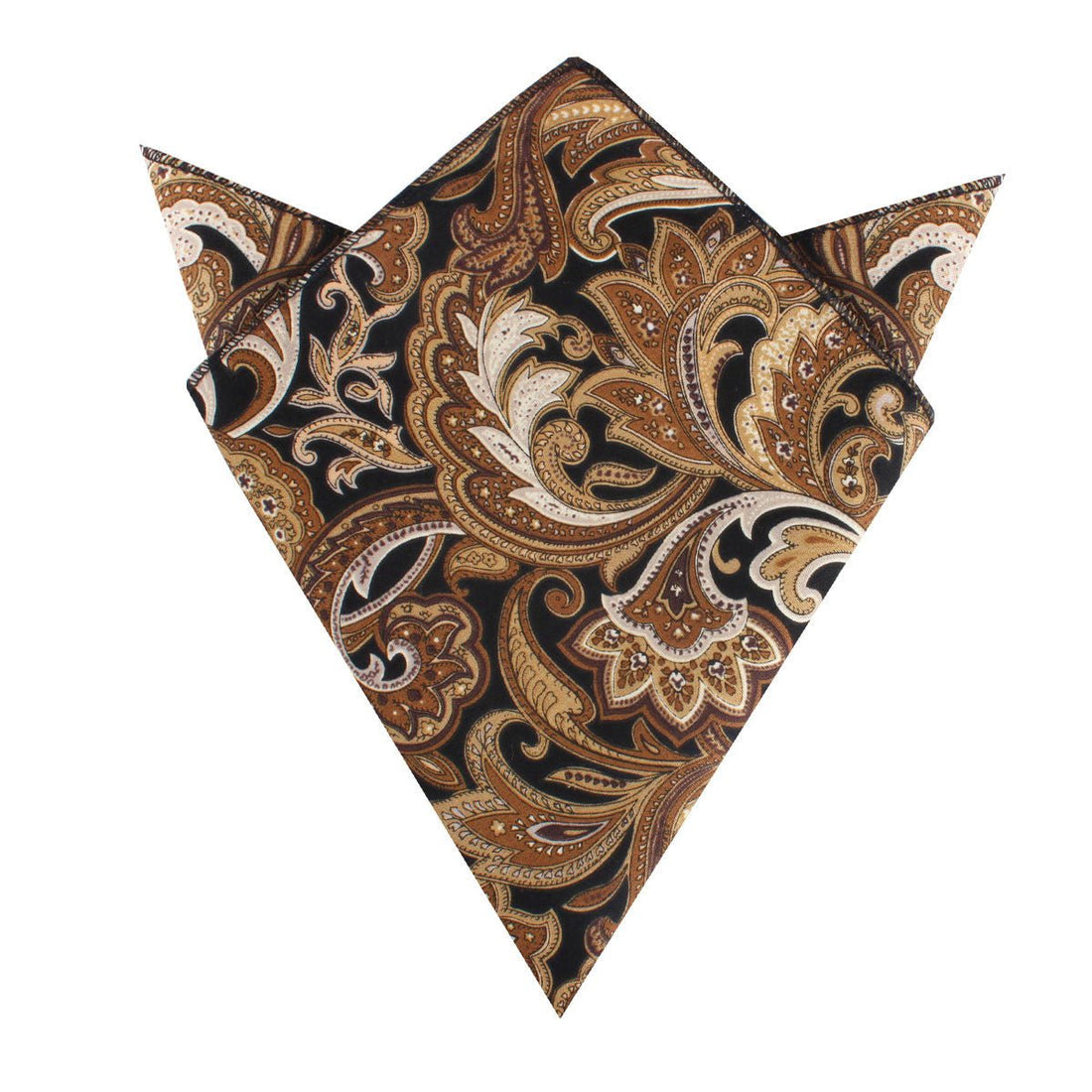 Filicudi Brown Paisley Pocket Square