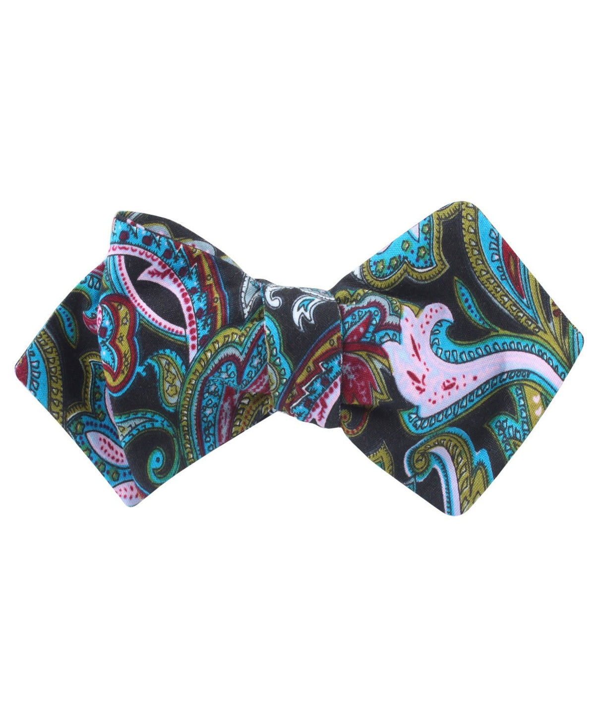 Filicudi Maroon & Green Paisley Diamond Self Bowtie