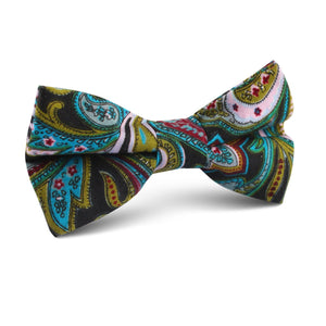 Filicudi Maroon & Green Paisley Kids Bow Tie