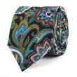 Filicudi Maroon & Green Paisley Slim Tie