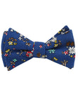 Floraison Carnivale Blue Floral Self Bow Tie Folded Up