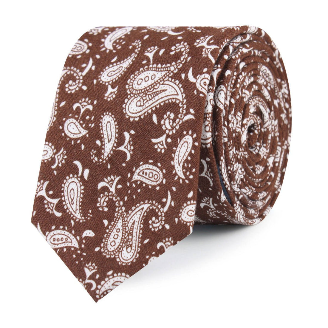 Florence Paisley Brown Slim Tie