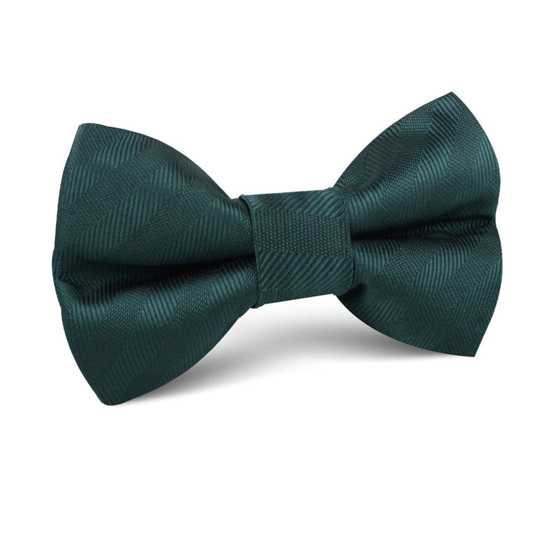 Forest Dark Green Striped Kids Bow Tie