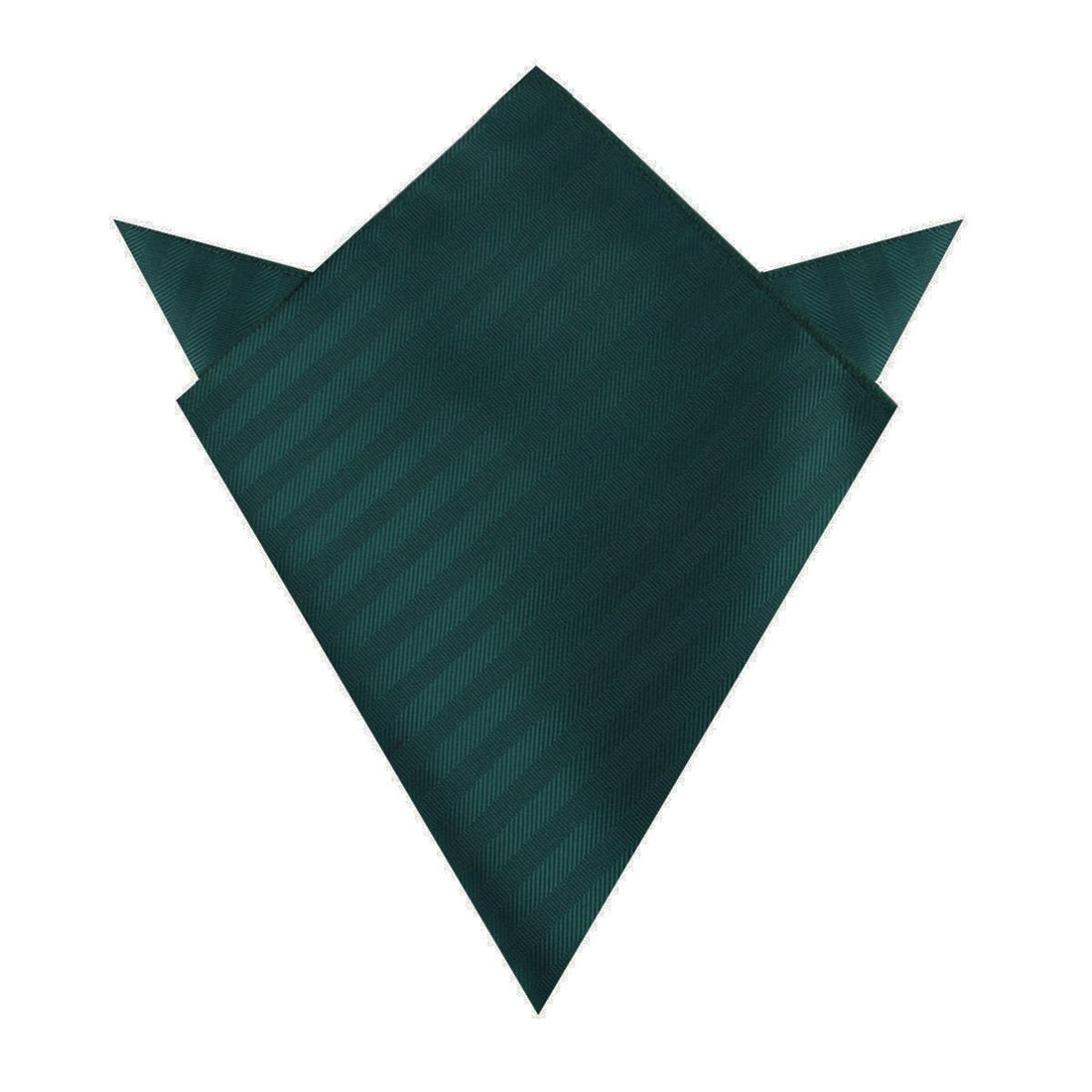 Forest Dark Green Striped Pocket Square