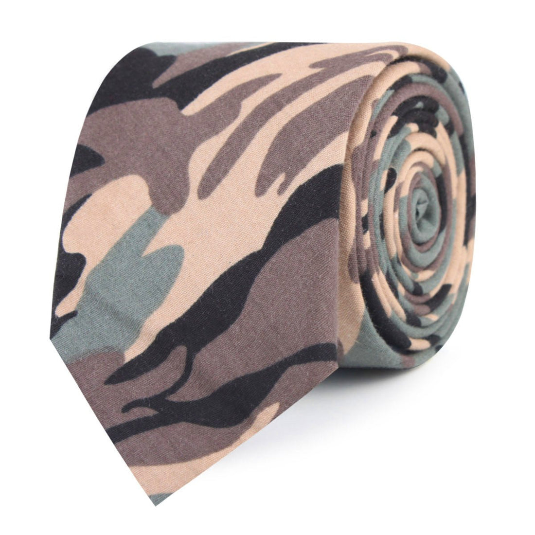 Forest Green Camouflage Slim Tie