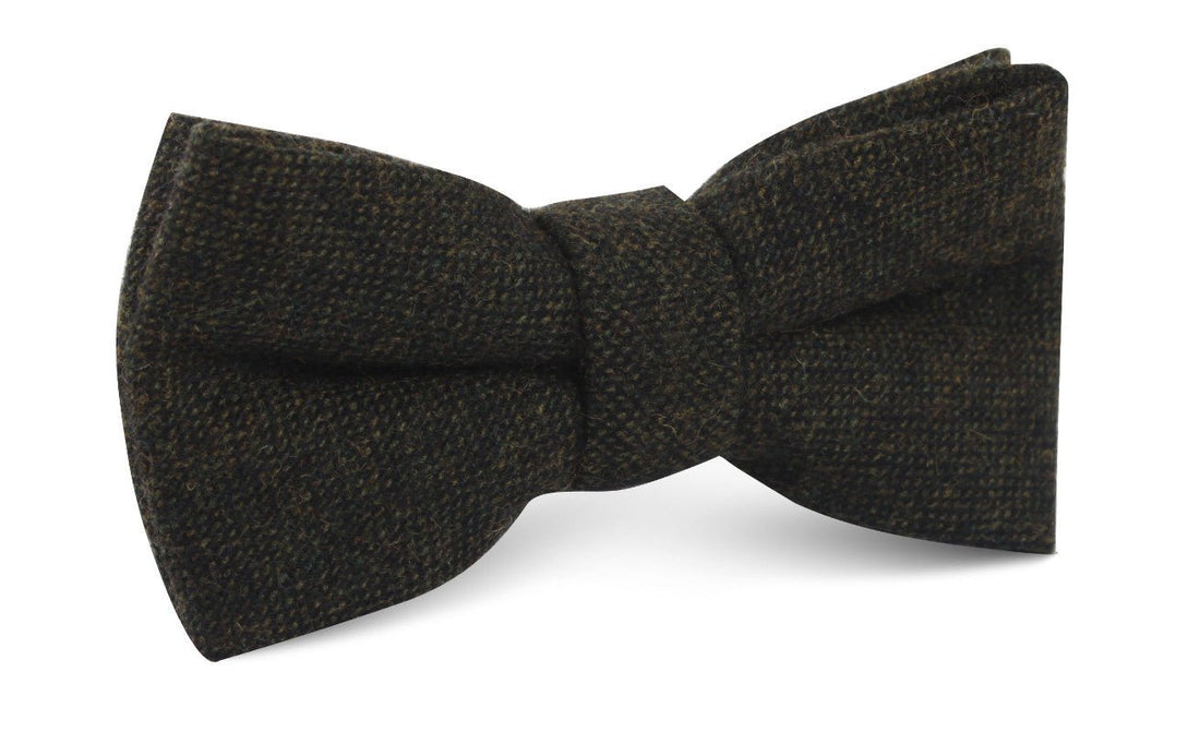 Forest Romney Sharkskin Wool Bow Tie