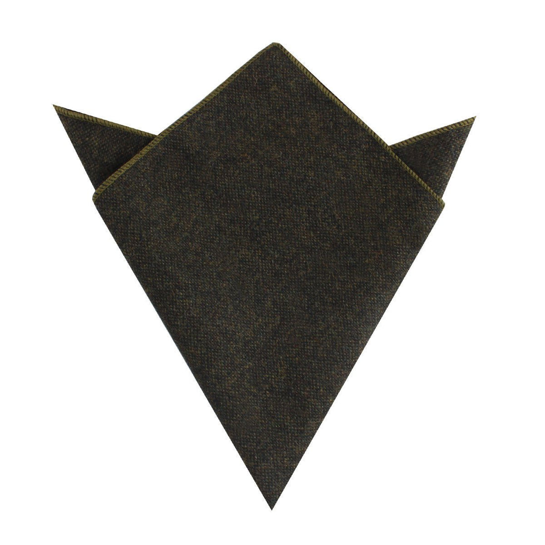 Forest Romney Sharkskin Wool Pocket Square