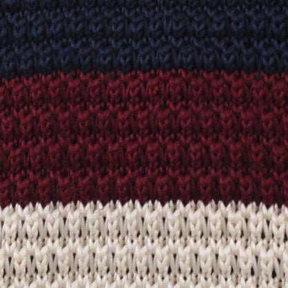 Underwood Maroon & Blue Knitted Tie Fabric