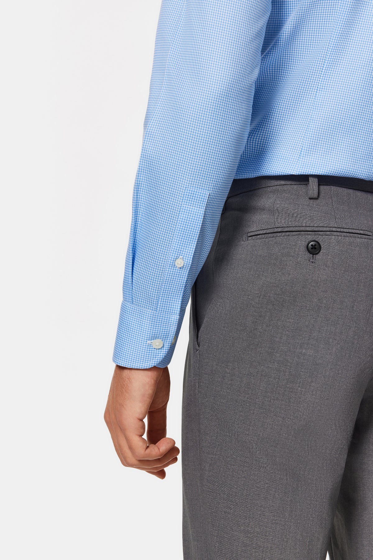 Gekko Gingham Blue Twill Non-Iron Shirt