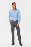 Gekko Gingham Blue Twill Non-Iron Shirt