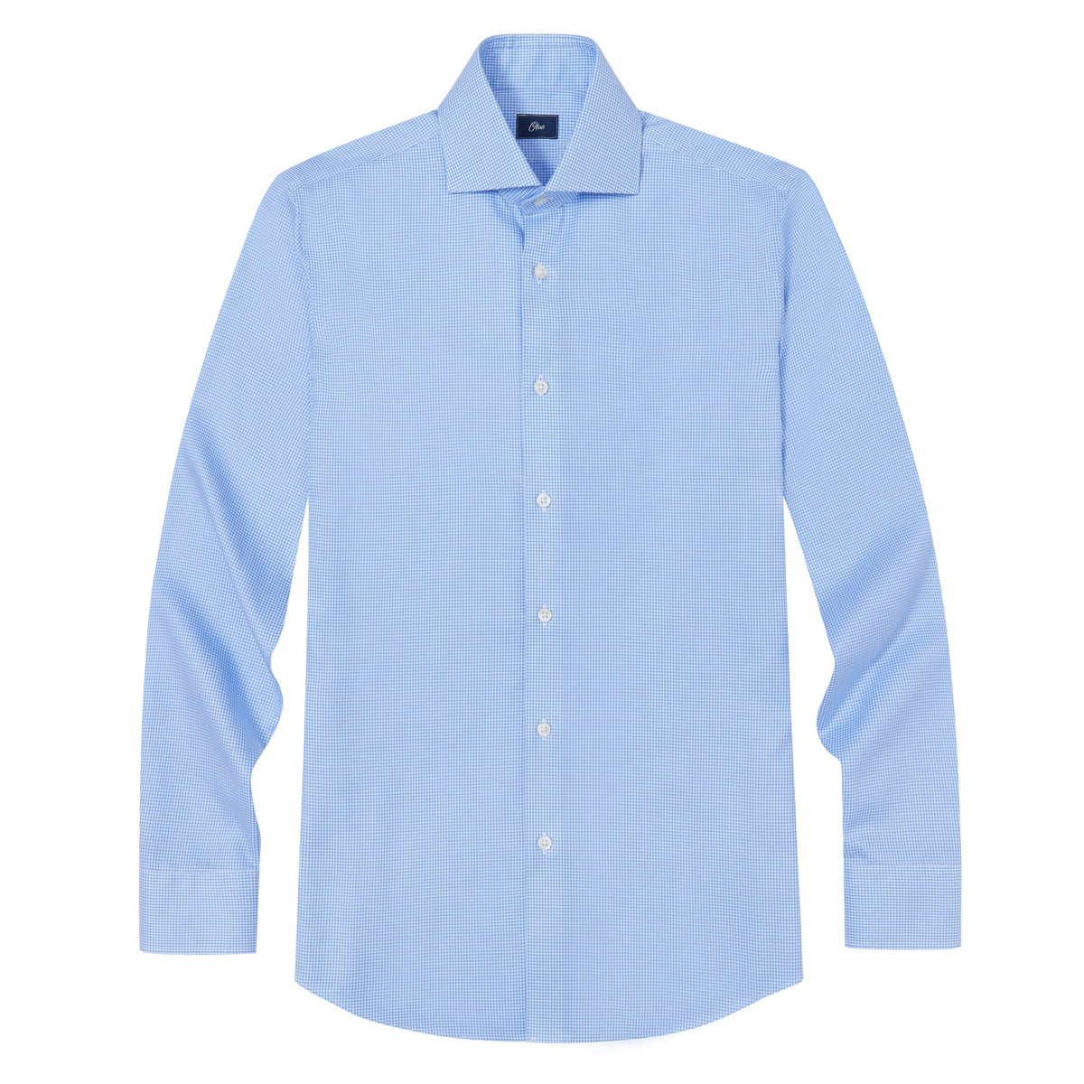 Gekko Gingham Blue Twill Non-Iron Shirt