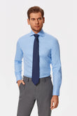 Gekko Gingham Blue Twill Non-Iron Shirt