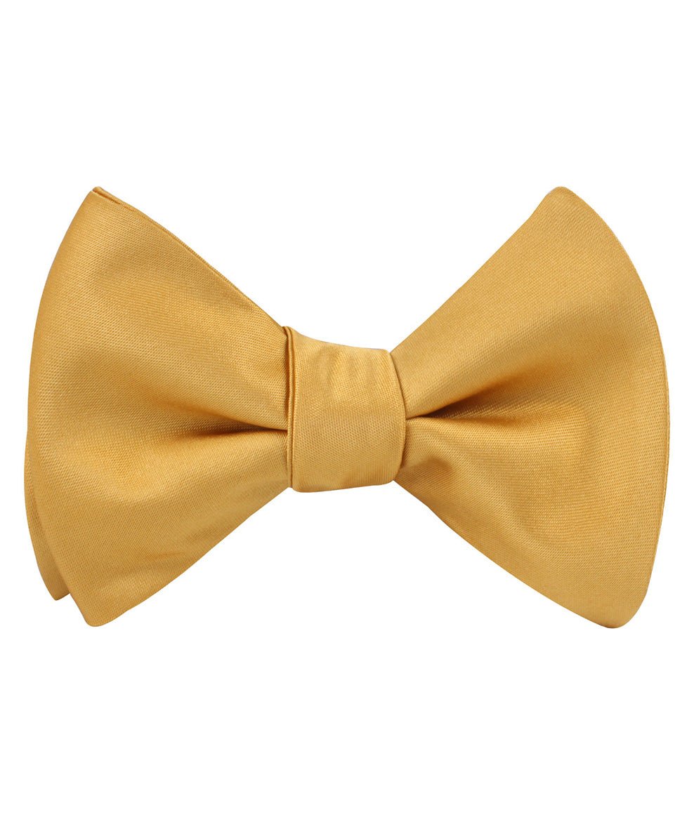 Gold Satin Self Bow Tie