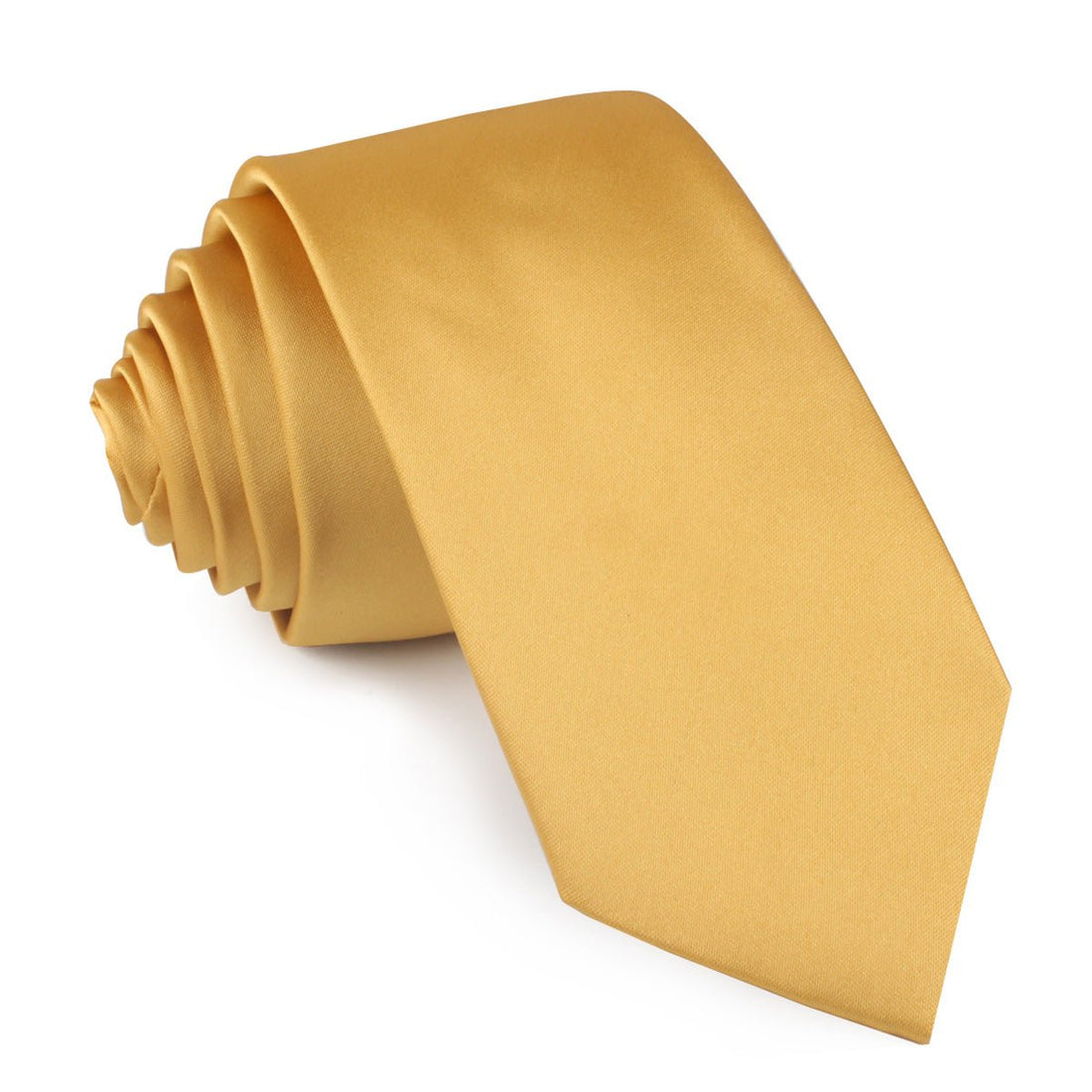 Gold Satin Skinny Tie