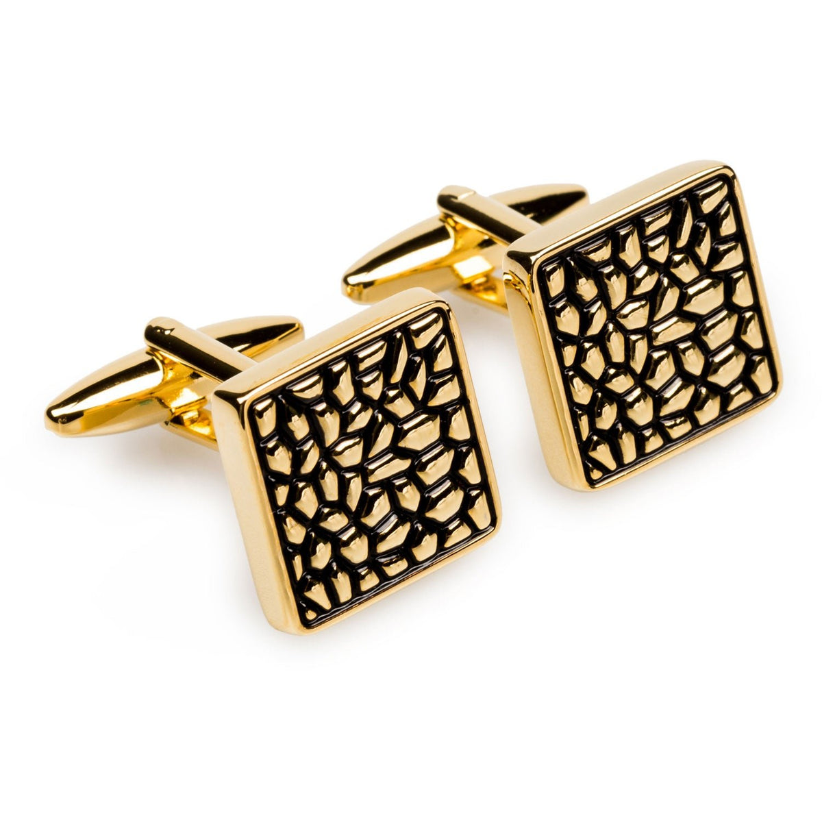 Gold Pebble Mens Cufflinks