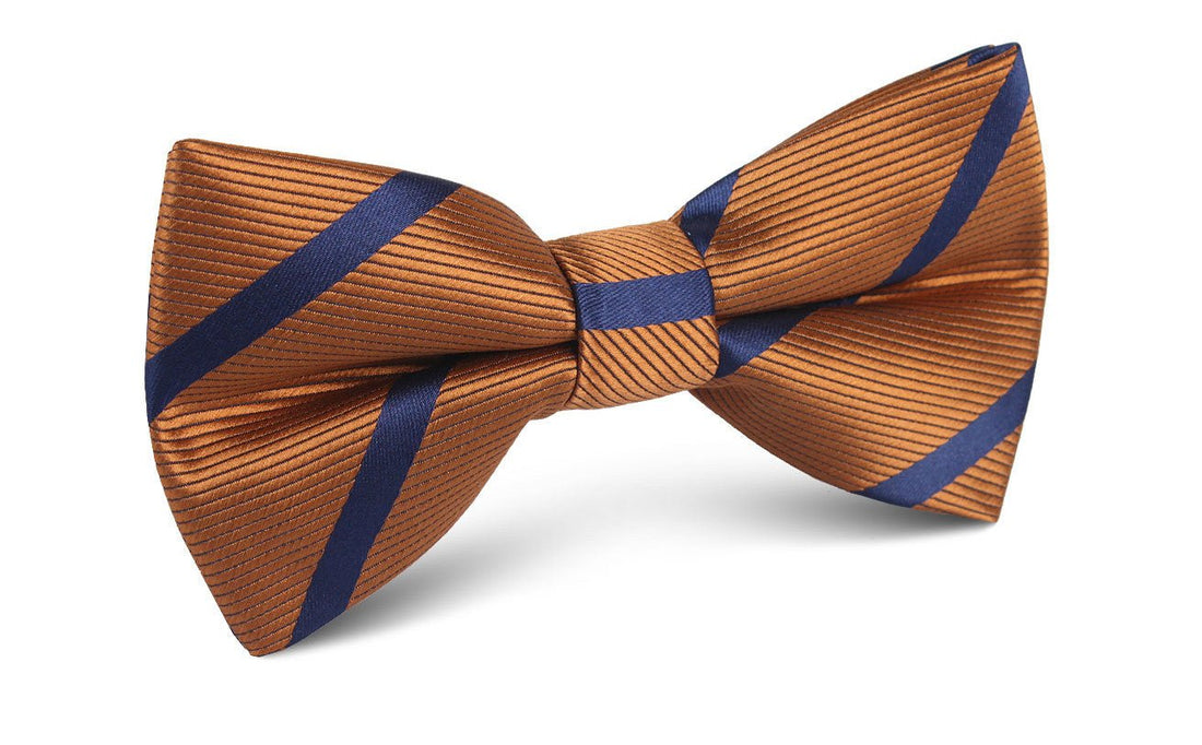 Golden Brown Pencil Stripe Bow Tie