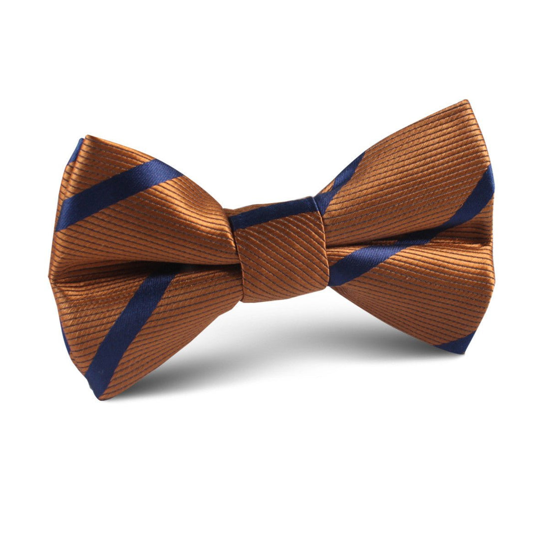 Golden Brown Pencil Stripe Kids Bow Tie