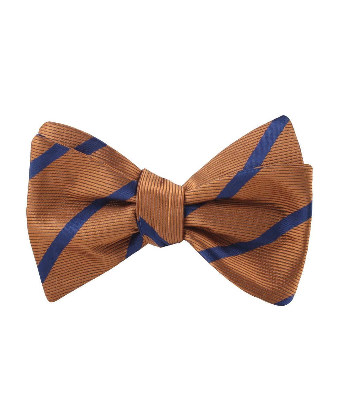 Golden Brown Pencil Stripe Self Tied Bowtie