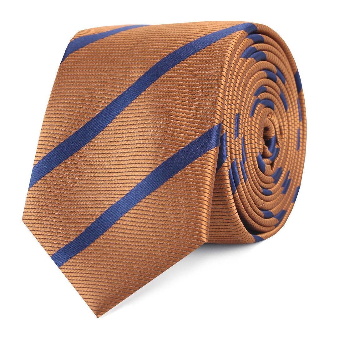 Golden Brown Pencil Stripe Slim Tie