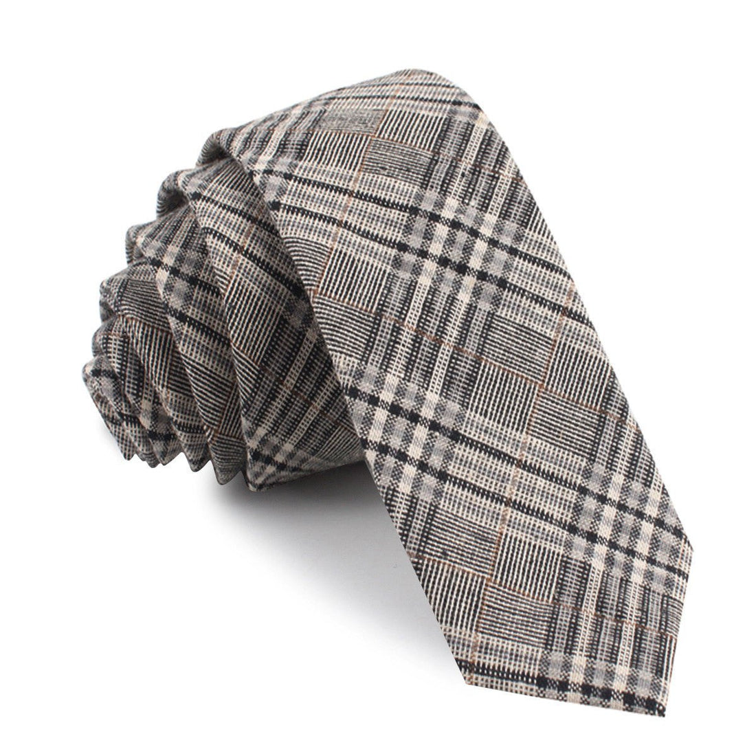 Gray Glenurquhart Linen Skinny Tie