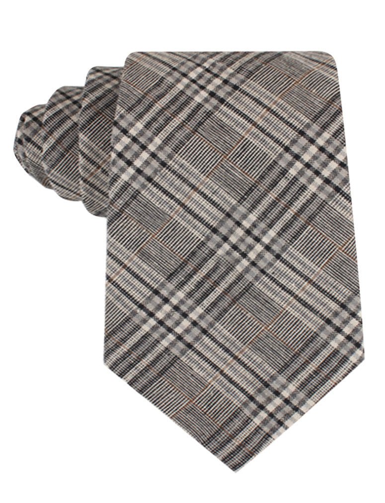 Gray Glenurquhart Linen Tie