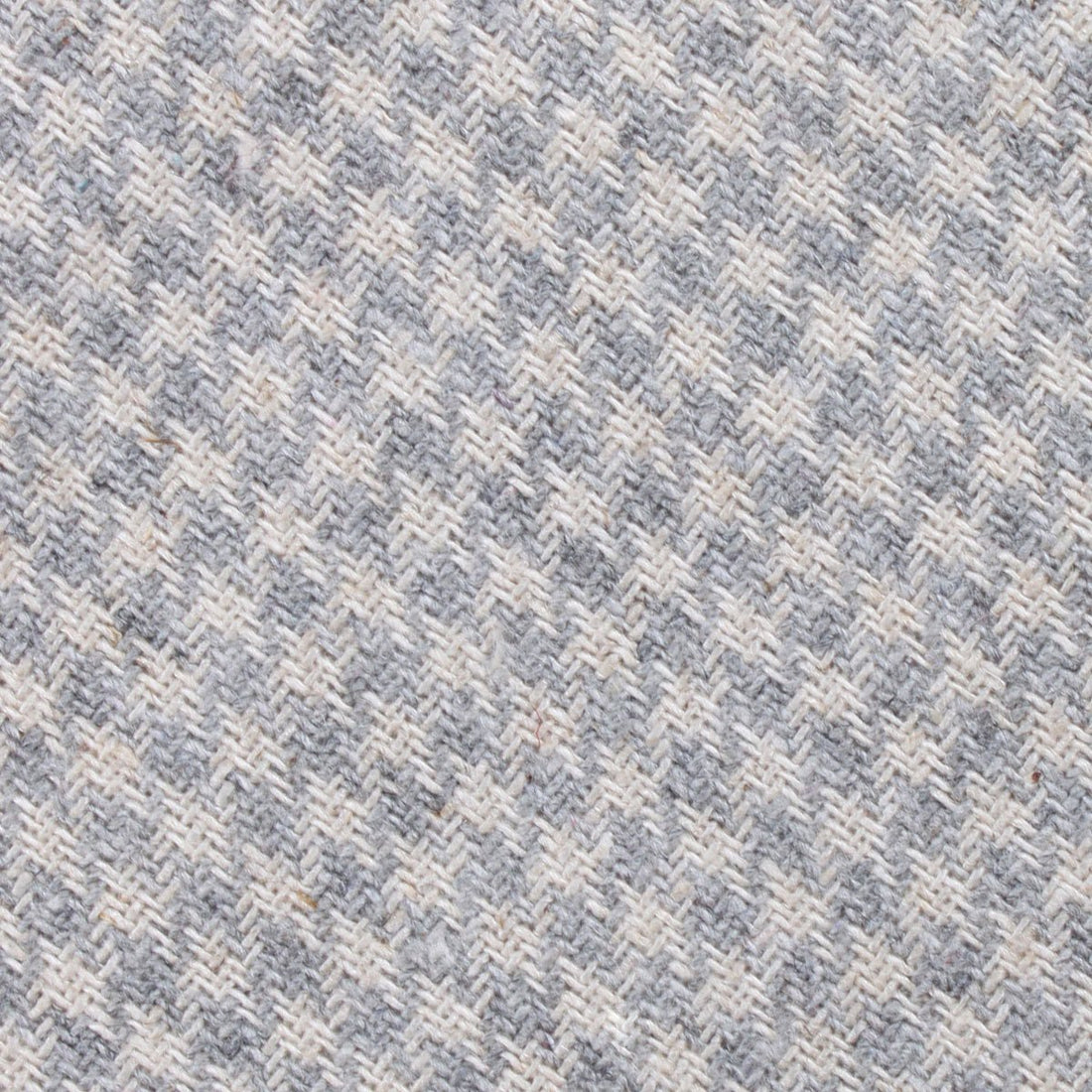 Gray Houndstooth Khaki Linen Fabric Necktie