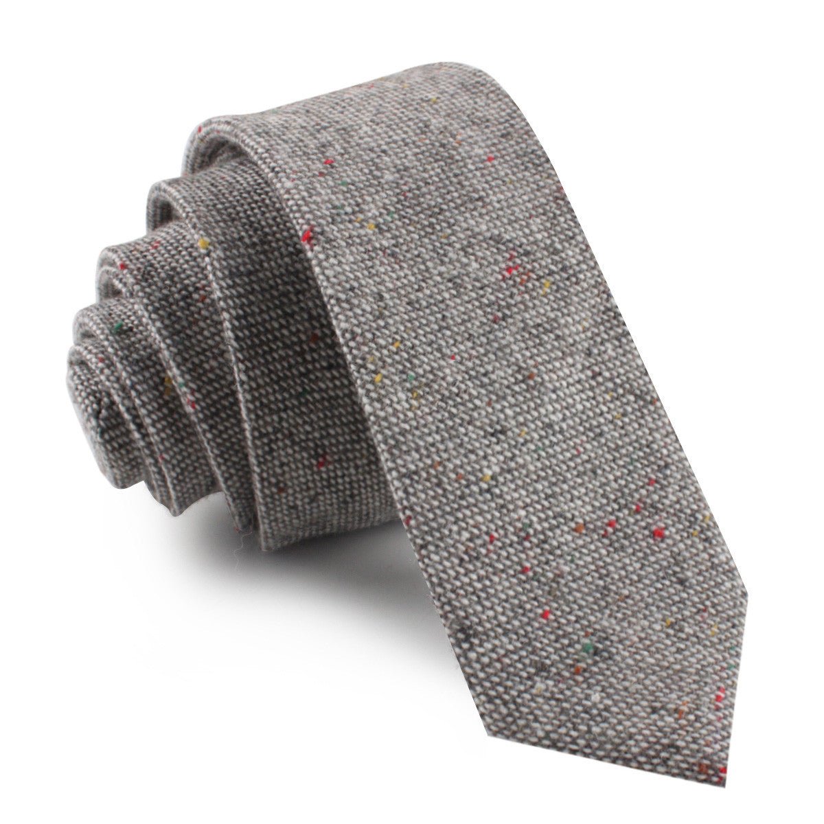 Gray Sharkskin Skinny Tie