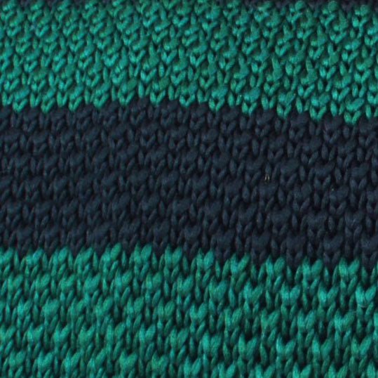 Green Mamba Striped Knitted Tie Fabric