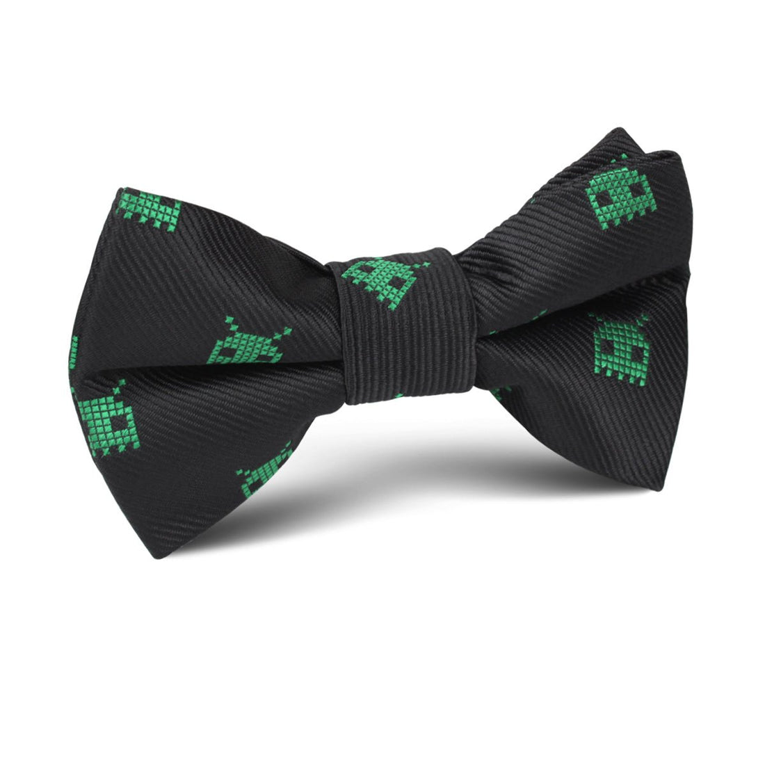 Green Pixel Creature Kids Bow Tie