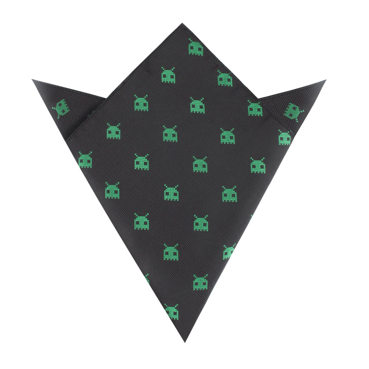 Green Pixel Creature Pocket Square