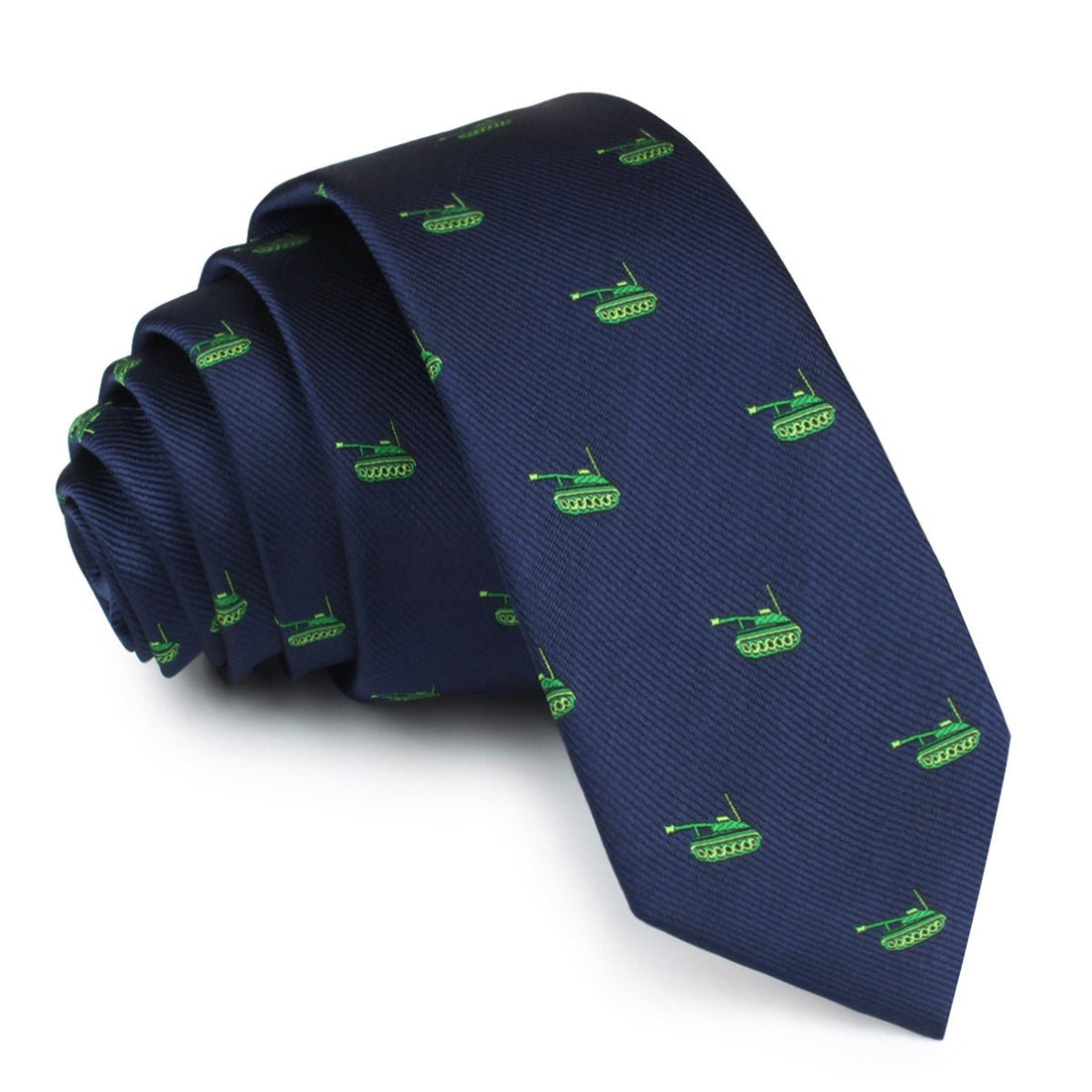 Green Army Tank Skinny Tie