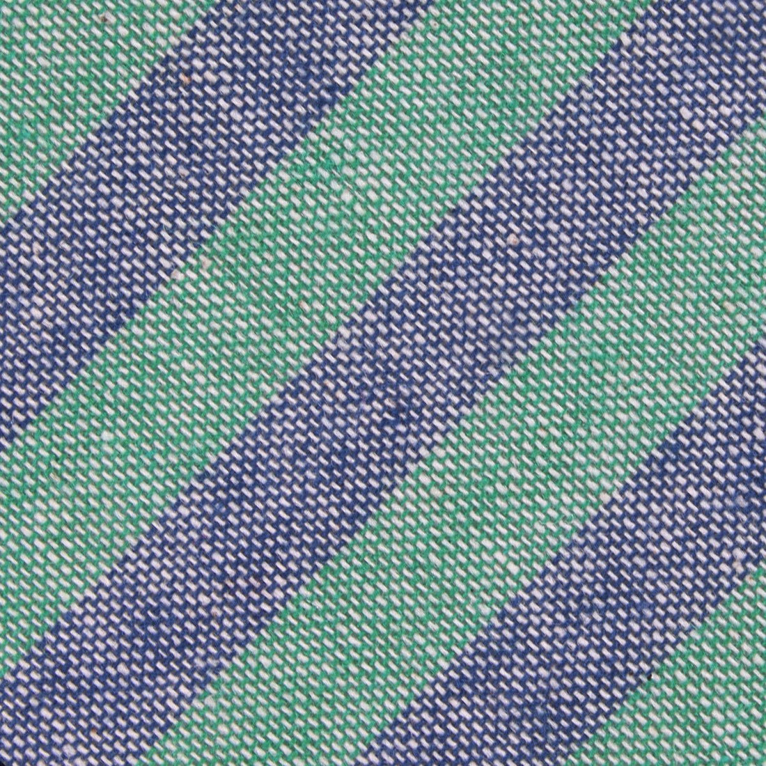 Green & Blue Bengal Linen Fabric Skinny Tie