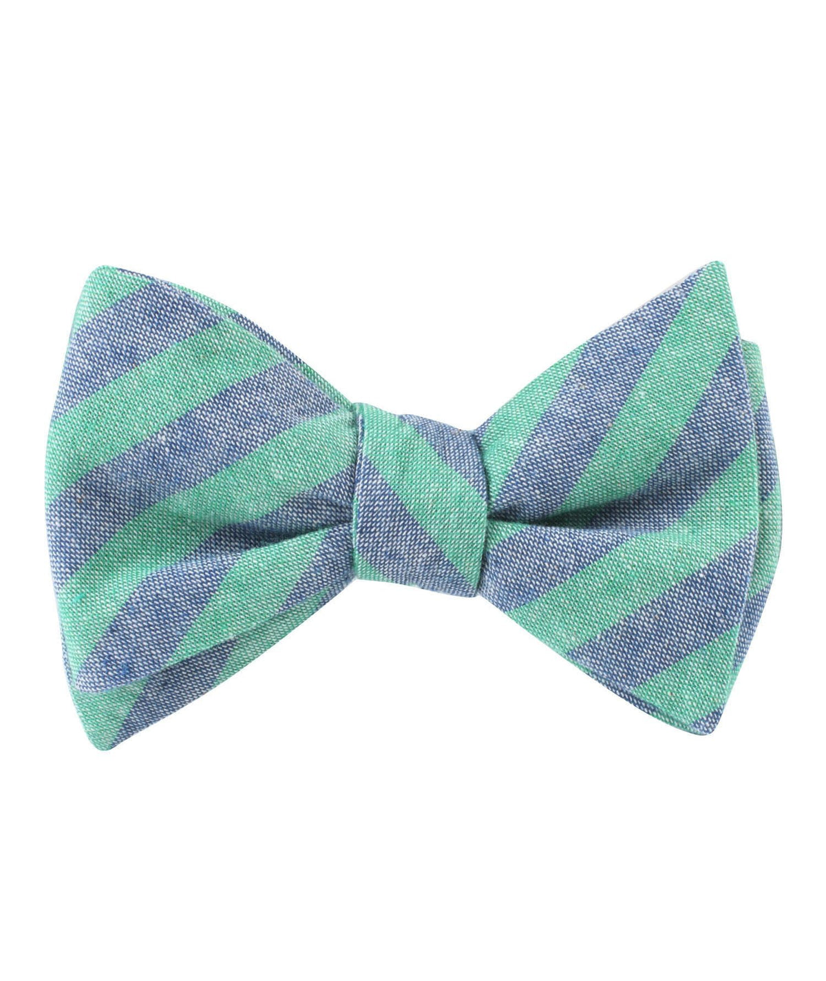 Green & Blue Bengal Linen Self Tied Bowtie