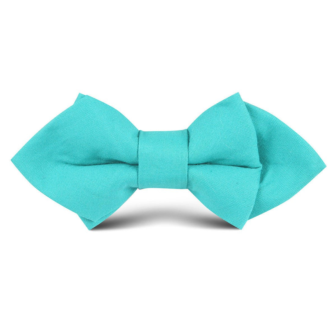 Green Teal Cotton Kids Diamond Bow Tie