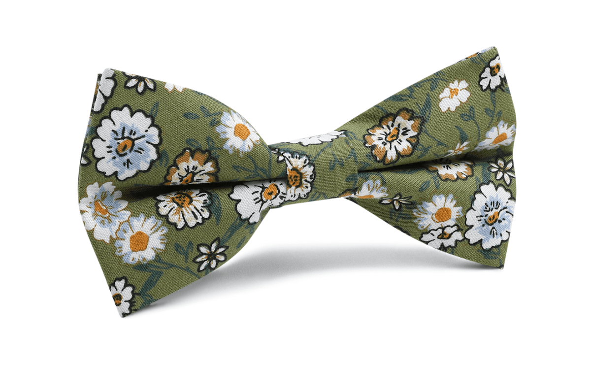 Greenfield Daisy Floral Bow Tie