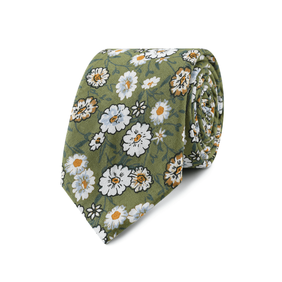 Greenfield Daisy Floral Skinny Tie