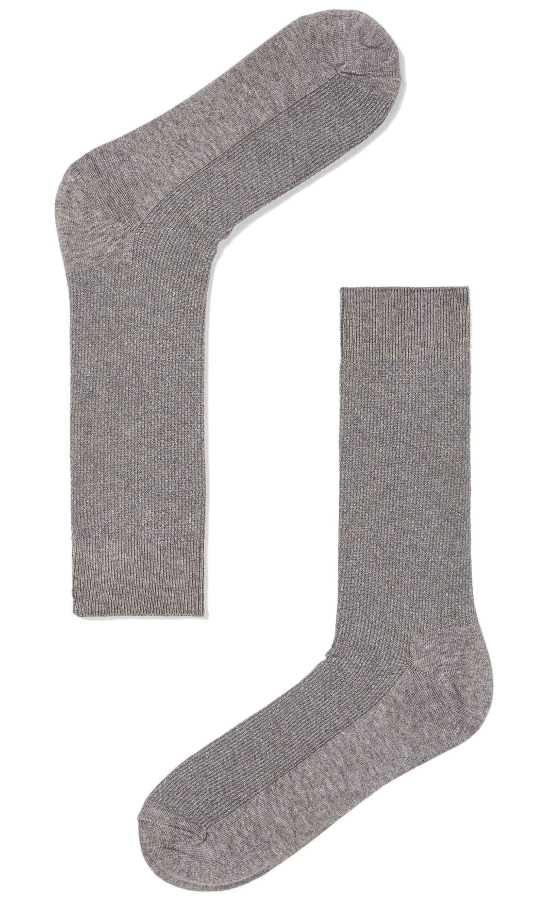 Grey Textured Cotton-Blend Socks