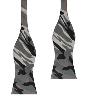 Grey Camo Self Bow Tie