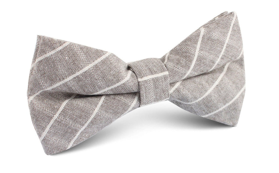 Grey Edinburgh Pinstripe Bow Tie