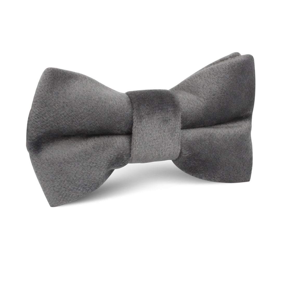 Grey Velvet Kids Bow Tie