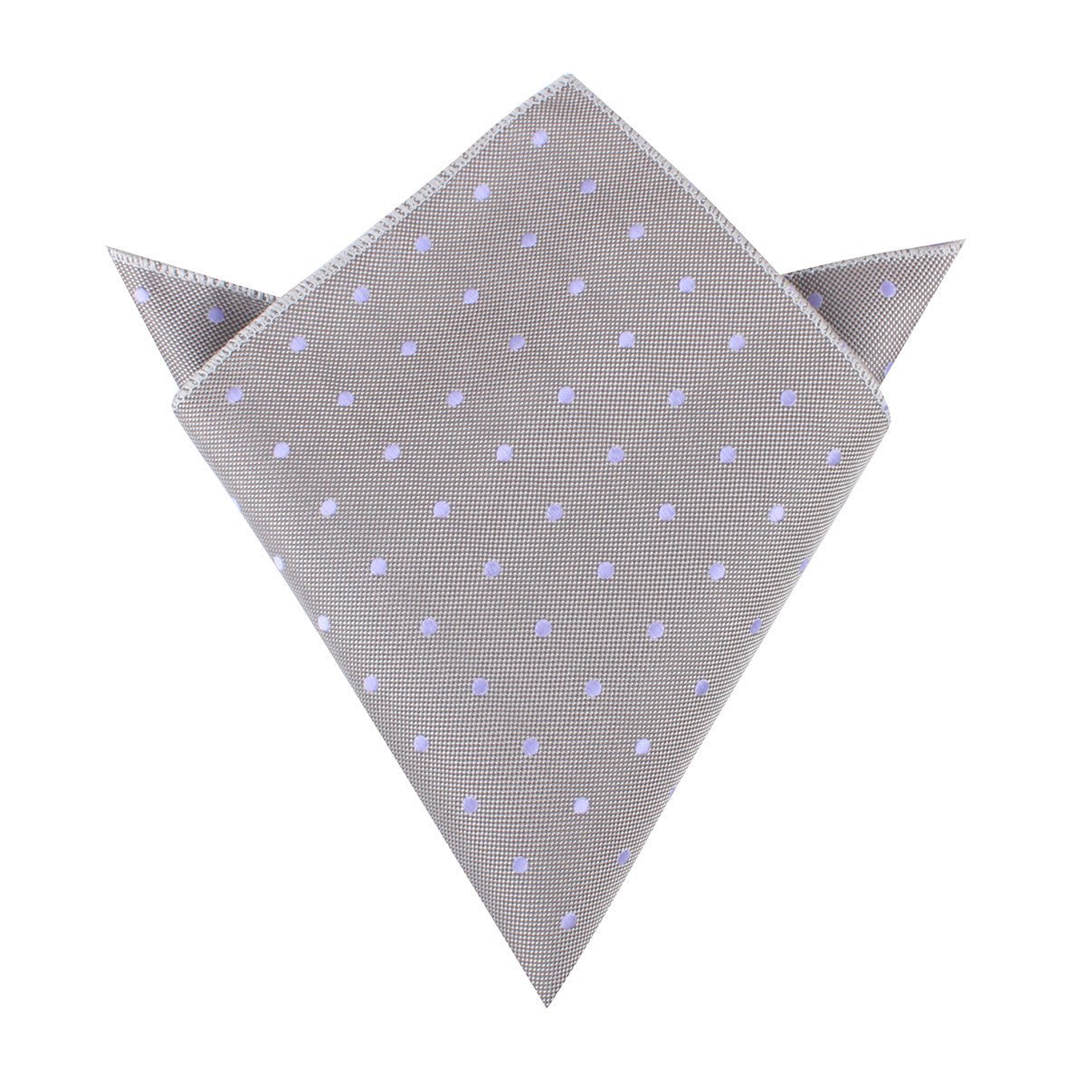 Grey with Lavender Purple Polka Dots Pocket Square