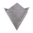 Grey with White French Bicycle Pocket Square